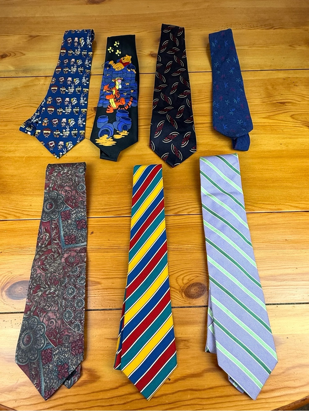 Men’s Designer Silk Ties lot of 7 Vintage Mixed Italy Spain USA